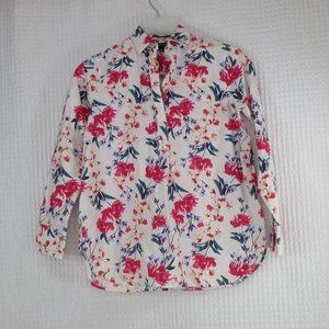 LAND'S END FLORAL BUTTON DOWN TOP SIZE 4P